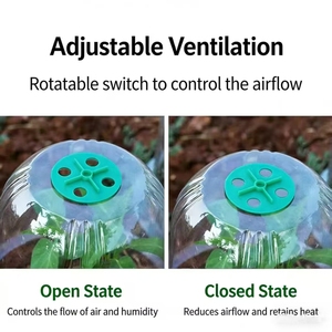 Durable Plastic Gardening <strong>Pot</strong> Container Clear Plant Nursery <strong>Pots</strong> with Humidity Dome for Seedlings <strong>Vegetables</strong> Succulents Cuttings - Product Image 2