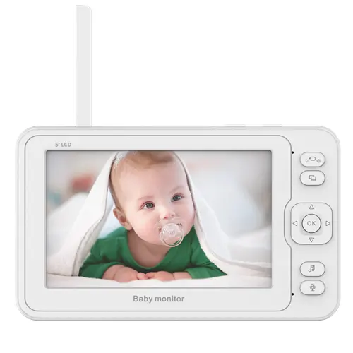 Full HD de 5 "LCD monitor de bebé receptor y 1080P cámara ip inteligente distancia de transmisión de 300M llorar de detección puede conectar max 4 cámaras