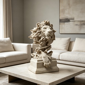 Sculpture de <span class=keywords><strong>lion</strong></span> BZY avec tailles personnalisables, disponible en versions grandes ou petites pour l'extérieur, parfaite pour la décoration intérieure, figurines en résine - Product Image 3