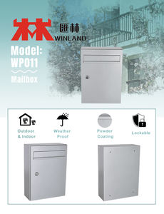 Boîte aux lettres murale en métal imperméable pour l'extérieur, avec serrure à clé, élégante et durable, boîtes aux lettres murales - Product Image 4