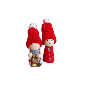 Bambola da elfo appesa, bambola da Goblin con testa <span class=keywords><strong>in</strong></span> legno di natale, bambola decorativa gnomo di natale - Product Image 2