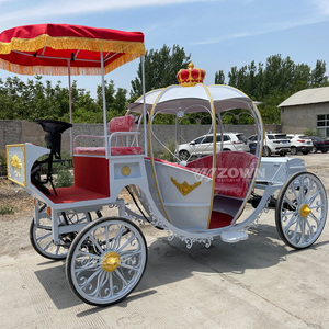 Carruaje Eléctrico ZOWN con Diseño de Calabaza en Blanco, Rojo y Dorado, para Bodas y Desfiles - Product Image 5