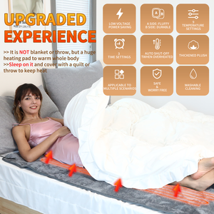 Stock Car 12V Flanela Colchão Aquecido Cobertor Elétrico 9 Níveis De Aquecimento Temperatura Controle Máquina Lavável Plug Poliéster - Product Image 4
