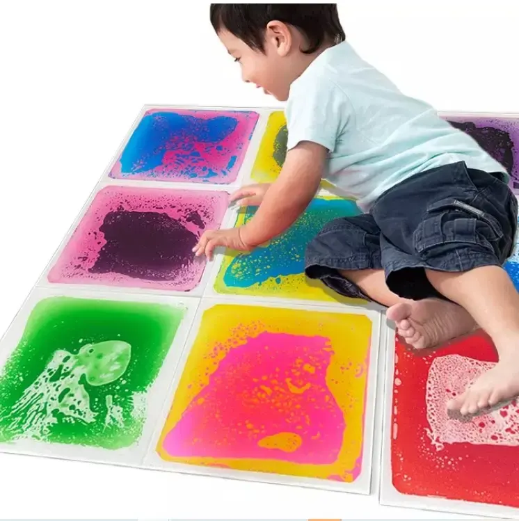 PT Liquid Sensory Floor Gel Mat Preschool Educational Toys Gel Floor Pad Activity Play Mat Sensitive Liquid Gel Floor Tile