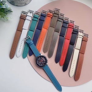 Correa de reloj de piel de becerro de 22 mm para Samsung Galaxy <span class=keywords><strong>Watch</strong></span> 4 <span class=keywords><strong>5</strong></span>, correas de reloj Single Tour para <span class=keywords><strong>Gear</strong></span> S3 con pasador de liberación rápida - Product Image 4