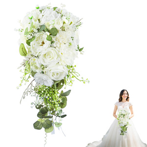 Bouquet de mariée en <span class=keywords><strong>cascade</strong></span> en forme de larme avec fleurs mélangées, fleur artificielle en <span class=keywords><strong>cascade</strong></span> pour cérémonie de mariage et séance photo - Product Image 6