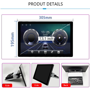 LELV 13.1インチAndroid 14オートカーラジオGPSステレオ1Din/2Dinユニバーサル360度回転マルチメディアプレーヤーDSP Carplay 4G - Product Image 5