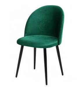 Quality High Back Modern Comfortable Boucle Fabric Colorful <b>Velvet</b> Dining <b>Chair</b> With Metal Legs - Product Image 1