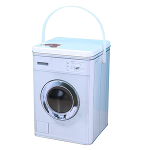 5L Metal Laundry Powder Bin, Washing Powder Storage Tin Airtight Lid & Handles Laundry Detergent Powder Storage Box