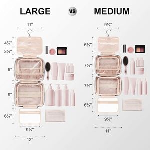 Bolsa de Maquillaje Impermeable con Rotación de 360 Grados °   Gancho para Colgar y Compartimentos Multicapa para Organización de Artículos de Aseo de Viaje - Product Image 3
