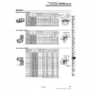 Raccords d'insertion de KFG2V1008-04 pneumatique SMC Pièces pneumatiques - Product Image 1
