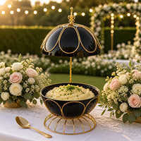 GOLDEN KEY 8L Edelstahl Chafing Dish zum Aufhängen, Kommerzieller Buffet-Server mit Kuppeldeckel, Speisenwärmer für Hochzeiten