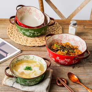 Durable de sopa de cerámica tazón <span class=keywords><strong>vajilla</strong></span> <span class=keywords><strong>Sakura</strong></span> <span class=keywords><strong>vajilla</strong></span> de cerámica de fideos Ramen cuencos con mango - Product Image 2