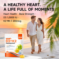 Complément Alimentaire Vitamine D3 K2 MK-7 Magnésium Zinc en Gélules Molles 10000 UI 200 µg OEM Marque Privée