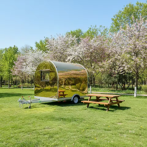 Camión de Comida Móvil Retro de Acero Inoxidable y Fibra de Vidrio, para Exteriores, Servicio de Comida Rápida, Hot Dogs, Papas Fritas, Resistente a la Oxidación - Product Image 6