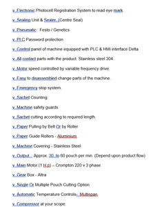 เครื่องบรรจุภัณฑ์แบบอัตโนมัติขั้นสูง ใช้ระบบไฟฟ้าและลม สำหรับบรรจุอาหาร เครื่องดื่ม ลงในซองพลาสติก/กระดาษ บรรจุผงได้แม่นยำสูง - Product Image 3