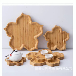 Bandejas de servir de bambú rectangulares de color madera natural para té, pan, fruta, aperitivos, uso doméstico - Product Image 2