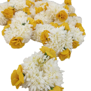 ดอกไม้ประดิษฐ์จากผ้ากัจรา พลาสติก แข็งแรง ทนทาน เป็นมิตรกับสิ่งแวดล้อม กันน้ำ สายรัดข้อมือสำหรับผู้หญิง ของขวัญงานแต่งงาน ฮัลดี เมห์นดี - Product Image 6