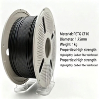 Filament PETG-CF 1,75 mm, bobine de 1 kg, PETG renforcé avec des fibres de carbone, surface mate, facile à imprimer, compatible avec la plupart des imprimantes 3D FDM