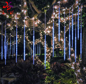 Luces Led para fiestas navideñas, luces de lluvia de meteorito para fiestas, bodas, exteriores, 30cm, 50cm, 80cm, <span class=keywords><strong>2023</strong></span> cm, 8 tubos, 10 tubos, novedad de 100 - Product Image 3