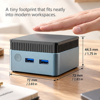 Mini PC puissant N100/N150 LPDDR5 12 Go pour les petites entreprises, le travail de bureau, le bureau à distance et l'informatique en nuage, solution prête à l'emploi avec Windows 11
