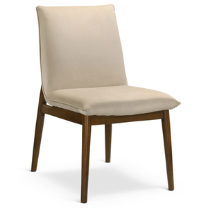 Ensemble de 2 chaises de salle à manger modernes en velours beige Monza pour salle à manger, cuisine, restaurant, design sans accoudoirs avec pieds en bois massif - Product Image 4