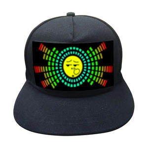 Personalizado concierto fiesta EL Panel resplandor Hip Hop sombreros móvil Emojis LOGO imagen luminosa gorras de béisbol ventilador interactivo iluminar sombreros - Product Image 5