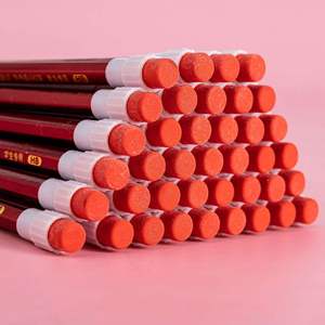 Lot de crayons standard 2B de dureté HB avec tête en caoutchouc rouge, coffret cadeau promotionnel pour écoliers - Product Image 2