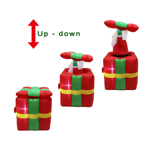 Factory Supply Pop up Animated Polyester 5Ft Inflatable Santa in Giftbox 5L White LED <b>Lights</b> <b>Low</b> <b>Voltage</b> Adapter for Decoration - Product Image 5