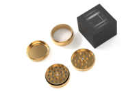 Grand broyeur d'herbes manuel en acier inoxydable de 63mm et 4 pièces d'accessoires pour fumer en métal personnalisé vente en gros