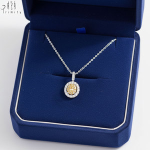Tremendous Quality Luxury Fine Jewelry 18K Solid Gold Real Natural Yellow Diamond & Natural Diamond Pendant <b>Necklace</b> For Women - Product Image 5