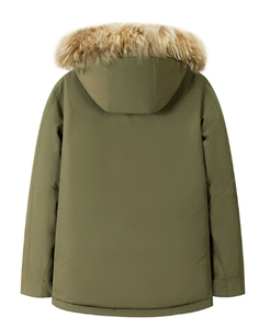 Veste d'hiver en duvet pour homme, vêtements de travail unisexes avec col en fourrure, parka mi-longue épaisse, vêtements de travail chauds - Product Image 2