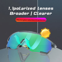 Lunettes de soleil monobloc surdimensionnées pour course de sport Lunettes de soleil polarisées avec miroir réfléchissant UV400 pour hommes et femmes