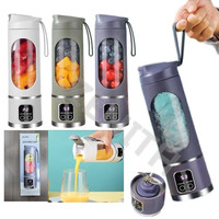 Blender portable rechargeable par USB de 450 ml, mini mixeur pour usage domestique, 12 lames en acier inoxydable pour l'extérieur, vente chaude, sécurité