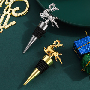 Flying Deer <b>Wine</b> Cork Gold And Silver Zinc Alloy Bottle <b>Stopper</b> For Christmas Wedding Party Gift - Product Image 1