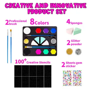 KHY MOQ 50 juegos 20 colores pintura facial personalizada al por mayor para los niños cara pintura corporal Kit de paleta