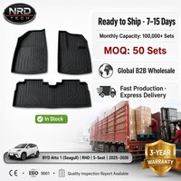 Tapis de sol en TPE pour BYD Seagull Dolphin Atto 1 RHD EV 2025 – Approvisionnement direct usine |   Tapis de voiture sur mesure OEM/ODM imperméables avec rebord surélevé 3D