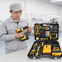 Kit combiné perceuse sans fil à moteur à balais 108 pièces, ensemble d'outils électriques 21V avec batterie 4000mAh pour atelier