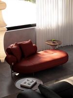 Fauteuil de Dame de Honneur en Cuir Plein Grain pour Villa, Salon, Chambre à Coucher – Magnifique Lit de Dame de Honneur Original du Designer