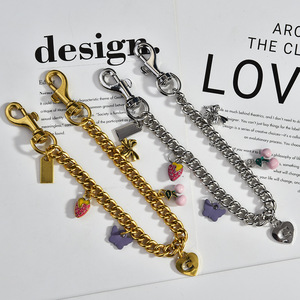 Mặt dây chuyền hình trái tim hoa anh đào sang trọng thời trang mới, móc khóa kim loại, phụ kiện túi xách, móc khóa ô tô dành cho nữ - Product Image 6