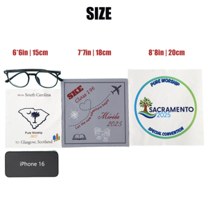 Chiffon de nettoyage pour lunettes personnalisé en microfibre avec impression de logo, tissu de nettoyage doux en gros pour l'optique et la promotion - Product Image 5