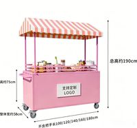 Comptoir promotionnel détachable, présentoir extérieur, stand de marché, chariot de stand amovible et portable pour centre commercial