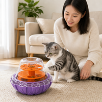 Dispenser Makanan Kucing & Anjing Kecil 3 Tingkat Model Maze dengan Logo Kustom, Mainan Puzzle Latih IQ, Slow Feeder, Kubah Transparan