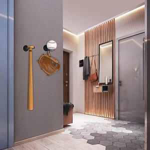 Baseball Bat Holder High-Strength Baseball Bat Holder Wall Mount Display Space-Saving And Multifunctional Metal <b>Storage</b> <b>Rack</b> For - Product Image 6