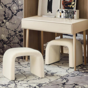 Modern Multi-Functional White Ottoman Stool <strong>Small</strong> Fabric Sofa <strong>Bench</strong> for Entryway <strong>Hallways</strong> Living Room Extra Seating Bedroom - Product Image 4