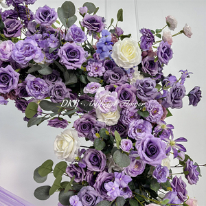 Arco de flores cuadrado personalizable en color neutro, decoración de arco de flores para boda, telón de fondo de flores de seda artificiales para arreglos de boda - Product Image 4