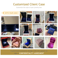 FORTE Vente en Gros Boîte à Bijoux Lumineuse Personnalisée avec Logo Collier Pendentif Bague de Luxe LED pour Emballage de Bijoux