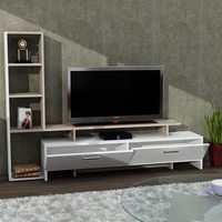 Meuble TV mural moderne en bois de style contemporain, console multimédia de luxe pour salon, support TV, unité TV