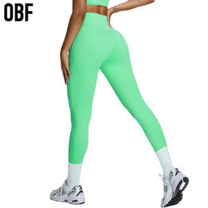 Pantalones de Yoga de cintura alta con características de secado rápido y abdomen, patrón de impresión, efecto de elevación de caderas, aspecto desnudo para correr - Product Image 4