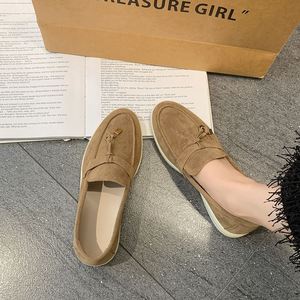 Mocassins pour femmes, chaussures plates en faux daim, doublées de polaire, semelle en caoutchouc, confort décontracté - Product Image 6